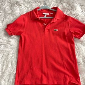 Lacoste Boys Size 10 - Orangey/Red Polo - size runs small